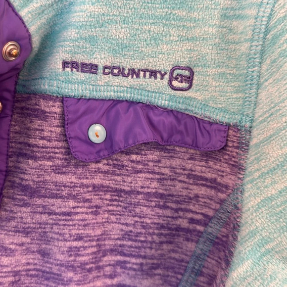 Free County Toddler Girls' Glee Fleece Pullover Ultra Violet Color Block Size 4t - Picture 3 of 5